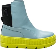 Puma Chelsea Sneaker Boot Rihanna Fenty Sterling Blue (W) Fenty Boots, Outfit Tenis, Interesting Shoes, Fly Shoes, Rihanna Fenty, Promotional Design, Puma Sneakers, Rubber Shoes, Gorgeous Shoes