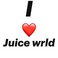 the i love juice world logo with a red heart in it's center,