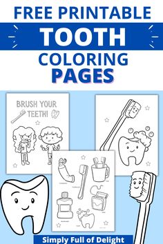 3 free printable tooth coloring pages Dental Health Coloring Pages Free Printable, Dental Health Coloring Pages, Free Dental Health Printables, Dental Health Theme Preschool, Teeth Template Free Printable, Tooth Coloring Page, Teeth Worksheets For Kids, Teeth Brushing Activities Preschool