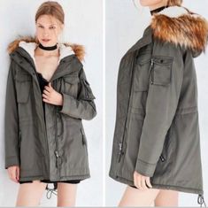 *Brand New With Tags!* Urban Outfitters S13 New York Sherpa Field Parka In Military Relaxed Fit Women's Size Small Retail Value $298.00 Offers Welcome! [1 Day Shipping Average! // 5 Star Top Rated Seller // Posh Ambassador] __ Winter Coat Parka Jacket Anorak Hooded Faux Fur Long Ski Snow Green Army Military Insulated Utility Urban Outfitters Green Winter Outerwear, Casual Urban Outfitters Outerwear For Cold Weather, Urban Outfitters Fitted Outerwear For Fall, Fitted Fall Outerwear From Urban Outfitters, Fitted Urban Outfitters Outerwear For Fall, Urban Outfitters Coat, Black Leather Jacket Outfit, Corduroy Sherpa Jacket, Light Pink Jacket