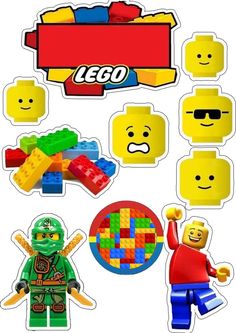 the lego stickers are all different shapes and sizes