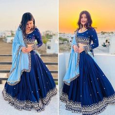 We crafts Wedding Lehengas, Indian Lehenga, Bridal Lehenga, Designer Lehenga, South Indian Dresses, Lengha Choli, Chaniya Choli, Lancha, Semistitched Lehenga, Bridesmaid Lehengas, Sabyasachi Lehengas, Floral Skirts, Punjabi Lehengas, Ethnic Lehengas, Indo-western Outfits, Indian Outfits, Bollywood Lehengas.Skirt:- Soft Georgette Material Semi Stitch 42 size with Cancan Embroidery border Flair: 4 Meter With Cancan Blouse:- Taffeta Silk Material 1 meter Unstitch with Sequence Work Dupatta:- Soft G Chaniya Choli Design For Wedding, Blue Color Chaniya Choli, Navy Blue Colour Lehenga, Blue Colour Lengha, Blue Shade Lehenga, Dark Blue Chaniya Choli, Trending Indian Outfits For Wedding 2023, Dark Blue Lehenga Combination, Marriage Chaniya Choli