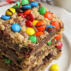 M&m Treats, Passion Bars, M&m Chocolate Bar, Chocolate Oat Bars, Oat Bar Recipes, Cake Mix Cookie Bars, Lil Luna, Potluck Desserts, Chocolate Oats