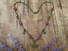 Whimsigoth Dragonfly Auburn Beaded Necklace in Bronze - Etsy Jewerly Making, Hippie Necklace, Pretty Packaging, Beaded Necklaces, Jewelry Cleaner, Custom Bags, Auburn, Unique Colors, Gift Item