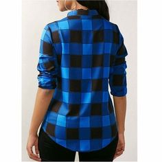 Women V-neck Lace Up Plaid Blouse Tops Irregular Loose Large Size Woman V-neck Shirt（blue, Red, Green，s-5xl） Blue V-neck Blouse For Fall, Plaid Blouse, Blouse Tops, Ladies T Shirt, Going Out Outfits, Green Fashion, Neck Shirt, Plaid Shirt, Cotton Spandex