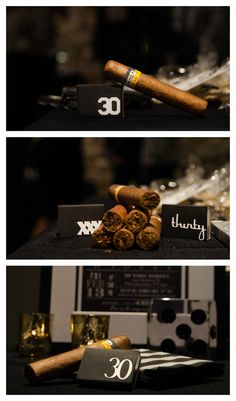 cigars and other items on display at an event