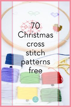 christmas cross stitch patterns with text overlay