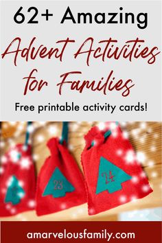 two red and green christmas ornaments with the text, free printable activity cards