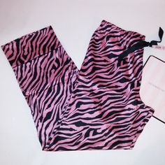 Victoria Secret Pajama Pants Sleepwear Bottoms Pink Black Zebra Print Satin Lounge Sleep Pjs New With Tags *Bundle To Save Chavonne11 92220 Xs Small Medium Large Xl Pink Pants With Elastic Waistband For Sleepover, Pink Pajama Shorts With Elastic Waistband For Lounging, Pink Bottoms With Elastic Waistband For Sleepover, Pink Elastic Waistband Pants For Loungewear, Pink Elastic Waistband Pajama Shorts For Lounging, Pink Long Pants For Pajama Party, Pink Cotton Pants For Sleepover, Pink Sleepwear With Elastic Waistband For Lounging, Pink Long Pants Sleepwear For Pajama Party