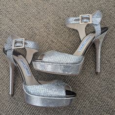 Great Pair Of Jimmy Choo Linda Glitter Platform Heels Size 37 Preowned And In Great Condition, See Pics Few Slight Marks On Foot Beds From Wear Jimmy Choo Diamond Heels, Jimmy Choo Platform, Luxury High Heels Jimmy Choo, Jimmy Choo Rhinestone Heels, Jimmy Choo Glitter Heels, Jimmy Choo Gold, Jimmy Choo Shoes, Platform Heels, Jimmy Choo