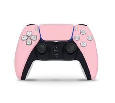 a pink and black controller with buttons