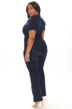 Available In Denim And White. Denim Jumpsuit Collar Functional Front Buttons Functional Pockets Wide Leg Pant Stretch Denim 33" Inseam 75% Cotton 23% Polyester 2% Spandex Imported | Day Dreaming Denim Jumpsuit size XS by Fashion Nova Medium Wash Stretch Denim Jumpsuit With Short Sleeves, Stretch Denim Jumpsuit With Short Sleeves In Medium Wash, Dark Wash Stretch Jumpsuits And Rompers, Stretch Dark Wash Jumpsuits And Rompers, Stretch Denim Jumpsuit With Short Sleeves, Stretch Denim Jumpsuits And Rompers With Short Sleeves, Chic Non-stretch Medium Wash Denim Jumpsuit, White Denim Jumpsuit, Non-stretch High Rise Denim Jumpsuit With Pockets