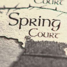 a close up view of the word spring court on a map