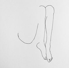 a black and white drawing of a person's legs