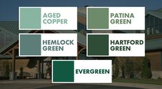 Green metal roofing Green Metal Roof Exterior Colors Home, Green Metal Building, Houses With Green Metal Roofs, Dark Green Metal Roof, Green Tin Roof Exterior Colors, Paint Metal Roof, Green Metal Roof Houses Color Combos, House With Green Metal Roof, Cabins With Green Metal Roofs