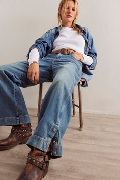 We The Free Benji Relaxed Wide-Leg Jeans Moda Jeans, Free Jeans, Winter 2024, Boho Clothing, Western Boots, Wide Leg Jeans, Jeans Shop, Boho Outfits, Leg Jeans