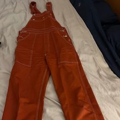 Burnt Clay Colored Overalls From Big Bud Press, Size Xxs. Have Been Shortened (I’m 5’2) And The Legs Have Been Taken In A Little. Colored Overalls, Big Bud Press, Orange Red, Color Orange, Pant Jumpsuit, Jumpsuit Romper, Overalls, Pants For Women, Rompers