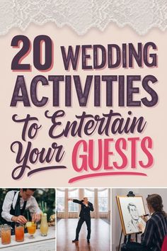 Looking to add some extra pizzazz to your wedding reception? Say "I do" to these unique wedding activities for guests! Keep the party going with fun and interactive wedding activities that will have everyone reminiscing for years to come. From lawn games to DIY craft stations, we've got all the wedding activity ideas you need to create a memorable celebration. Get inspired with our list of exciting and one-of-a-kind wedding activities for guests that will elevate your special day. Wedding Reception Entertainment Activities, Wedding Diy Activities, Wedding Fun Activities For Guests, How To Make A Wedding Fun For Guests, How To Make A Wedding Fun, Activities To Do At A Wedding, Wedding Game Ideas Receptions, Activities At Wedding Reception, Fun Wedding Add Ons