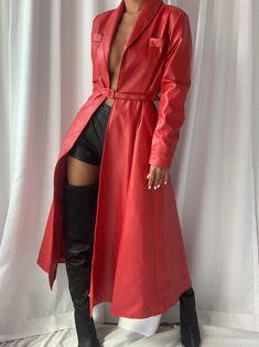 Material: Polyester, Cotton, PU Leather Sample size: S Delicate dry clean Protect accessory before washing Our Style No. ZC_202112 Red Leather Trench Coat, Belted Blazer, Embellished Jacket, Wool Blend Jacket, Trench Coat Black, Chiffon Maxi, Leather Trench Coat, Chiffon Maxi Dress, Leather Blazer