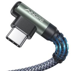 an open charging cable with the word aop on it