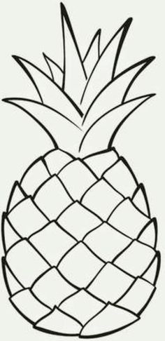 a black and white drawing of a pineapple