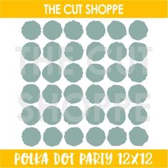 the cut shoppe polka dot party 12x12's in grey and yellow