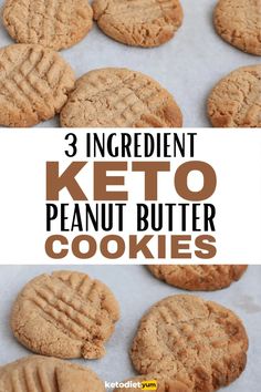 three ingredient keto peanut butter cookies