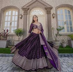 Elevate your wardrobe with this stunning Sabyasachi Lehenga Choli! Perfect for weddings, parties, and special occasions. Made with premium Georgette material, this Full Stitched Lehenga in a beautiful shade of purple is a true symbol of Indian fashion. Get ready to turn heads and make a statement with this designer piece! 💜✨ #Sabyasachi #LehengaCholi #IndianFashion #PartyWear #BestOne1990  #Lehenga #FullStitched #India #Women #Bridal 
#Designer Purple Lehenga Choli, Purple Lehenga, Crop Top Lehenga, Indian Skirt, Sabyasachi Lehenga, Lehenga Choli Wedding, Indian Bridal Wear, Lehenga Collection, Ghagra Choli