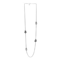 This is an authentic DAVID YURMAN Sterling Silver Black Ceramic Belmont Station Necklace. The necklace is crafted of a sterling silver and features a box chain holding four interlocked curb links. David Yurman Necklace, David Yurman Jewelry, The Necklace, Station Necklace, Black Ceramic, David Yurman, Box Chain, A Box, Sterling Silver Necklaces