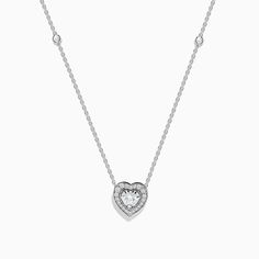 Effy Pave Classica 14K White Gold Diamond Heart Necklace Gold Diamond Heart Necklace, Diamond Heart Necklace, Heart Necklace Diamond, Effy Jewelry, Diamond Heart, White Gold Diamonds, Heart Necklace, Gold Diamond, White Gold