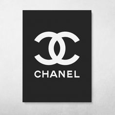 a black and white chanel logo with the word'chanel'on it