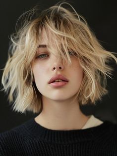 Choppy Bobs, Fine Hair Bangs, Balayage Long Hair, Choppy Haircuts, Blonde Bangs, Choppy Bob Haircuts, Blonde Bob Hairstyles, Clothes Reference, Perfect Blonde