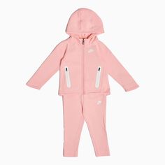 Kid's Nike Sportswear Tech Fleece Outfit - Color: Light Pink - Tops and Bottoms USA - Tech Fleece Outfit, Fleece Outfit, Tech Fleece Hoodie, Nike Sportswear Tech Fleece, Kids Sportswear, Color Light Pink, Outfit Design, Hoodie Set, Pink Style