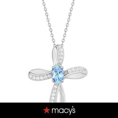 in stock Blue Plates, Cross Pendant Necklace, Cross Pendant, Blue Topaz, Fashion Statement, Topaz, Beautiful Design, Silver Plate, Cubic Zirconia