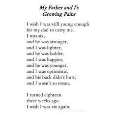 the poem for father and i's growing pairs