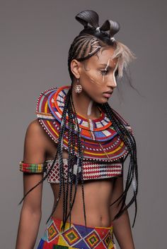 via Behance Ethno Style, Fest Outfits, Afrikaanse Mode, Afro Punk, Hair Collection, Beauty Awards, African Culture, African Beauty, Beauty Editorial