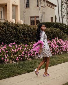 This shimmering rainbow of pastels mod mini dress by Jennafer Grace has it all - glittering sequins, delicate mock neck, and long bell sleeves cuffed with rich pink feathers. An ode to the bold expression of the 1960s, this piece is a statement addition to any wardrobe.  JG is proud to be a living wage provider in Southern California, and an Earth positive company through the Greenspark coalition. Bohemian splendor, handmade in California. Crafted from sequins fabric with feather details on cuff Purple Time, Feather Cuffs, Mod Mini Dress, Time Warp, Pink Feathers, Gifts For New Mums, Pearl Jewellery Earrings, Friends Fashion, Sequin Fabric