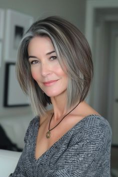 Stunning Salt and Pepper Hair Inspo for Women of All Ages - Flo's Blog Grey Hair At 40, Grey Hair Blending, Salt And Pepper Hair Color, Salt Pepper Hair, Brown Hair With Silver Highlights, Gray Blending, Grey Blending, Pepper Hair, Grey Hair Transformation