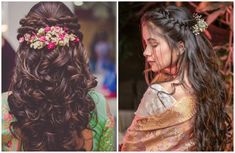 29 Beautiful and Easy Hairstyles to Pair with Your Saree Bride Hair Short, Sangeet Bride, Hairstyles For Indian Wedding, Hairstyles For Gowns, Open Hair, Saree Hairstyles, Aesthetic Hairstyles, Indian Wedding Hairstyles