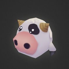 a cow is shown in an animated style