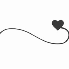 a black and white drawing of a heart on a string with the word love written across it