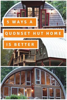 three different pictures with the words 5 ways a guest hut home is better than one