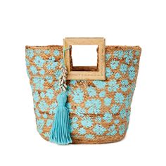 Wood Handle Jute Large Tote Bag Size: (See Measurements In Photos) Spacious With An Inner Pocket, This Tote In An On-Trend Must-Have To Reach For All Day, Everyday Featuring An Eye-Catching Tassel Accent For Added Cuteness. Great To Use As A Beach Or Vacation Bag. ~Shell Accents ~Top Handle ~Interior Zipper Pocket ~Body: Jute ~Handle: Wood ~Painted Torqouise Flowers No Brand Tag *Spot Clean To Wash Tags: Beach, Coastal, Shopping, Summer, Jute, Neutral, Large, Beach Bag, Handbag, Purse Nwot And E Blue Rectangular Bucket Bag For Spring, Spring Blue Bag With Braided Handles, Blue Spring Bags With Braided Handles, Spring Blue Straw Bag For Shopping, Blue Rectangular Beach Bag For Spring, Large Beach Bag, Tote Bag Size, Vacation Bag, All Day Everyday