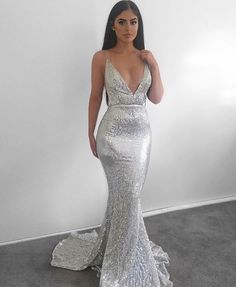 Sexy Backless Mermaid Sweep Train Silver Sequined Prom Dress on Storenvy Prom Dresses Long Mermaid, Mermaid Sequin, Sequin Prom Dress, Long Prom Dresses, Vestidos Prom, Pinterest Fashion, Mermaid Prom Dresses, Dress 100, Prom Dresses Long