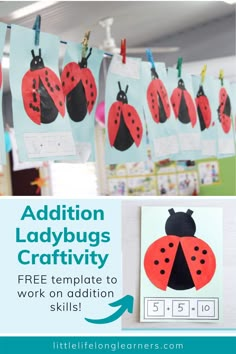 ladybug crafts for kids to do with the numbers and letters on them, including one