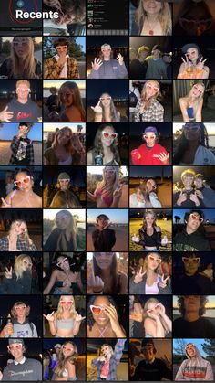 many different pictures of people with their hands in the air and one person making peace signs