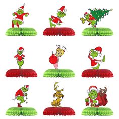 PRICES MAY VARY. The Christmas centerpieces are made of high quality cardstock, which is safe and stable for long-term use; in addition, the Grinch Christmas themed table decorations are printed with double-sided patterns, odorless and not easily faded or broken, so you can use them with confidence. You'll get 9 Grinch Christmas centerpieces honeycomb centerpieces in enough quantity and style to help you create a fun party. Perfect Christmas holiday decorations, Grinch party decorations! It only Christmas Themed Birthday Party, Yard Gates, Christmas Party Centerpieces, Kids Party Centerpieces, Grinch Birthday, Christmas Birthday Party Decorations, Christmas Decorations Centerpiece, Grinch Party