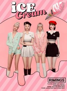 the ice cream girls are all wearing different outfits