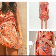 Super Cute Urban Outfitters Silver Sunset Light Weight Mini Dress Size Xs New With Tag Color: Orange Orange V-neck Mini Dress For Summer, Summer Orange V-neck Mini Dress, Orange Printed Mini Dress, Orange V-neck Mini Dress For Date Night, Trendy Orange Dress For Brunch, Orange Printed Party Dress, Orange Printed Mini Dress For Spring, Printed Orange Mini Dress, Spring Orange Printed Mini Dress