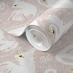 an image of a wallpaper with birds on the paper and watermarked background